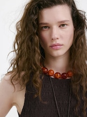 Mango Brown Smocked Vest - Image 3 of 8