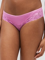 Pink/Blue/White Brazilian Floral Lace Knickers 3 Pack - Image 2 of 8
