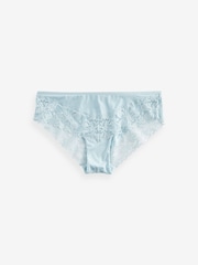 Pink/Blue/White Brazilian Floral Lace Knickers 3 Pack - Image 6 of 8