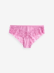Pink/Blue/White Brazilian Floral Lace Knickers 3 Pack - Image 8 of 8