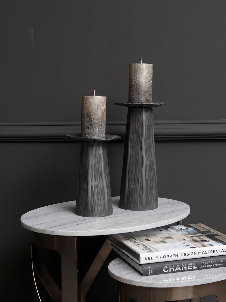 Libra Interiors Black Pelham Pillar Candle Holder Small - Image 1 of 3