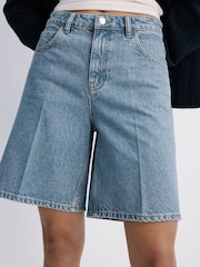 Mango Blue Bermuda Denim Shorts - Image 3 of 3