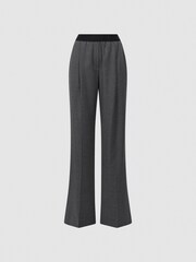 Reiss Grey Valeria Wool Blend Wide Leg Trousers - Image 2 of 4