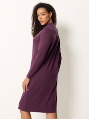 M&Co Purple Midi Funnel Neck Jumper Dress - Image 3 of 5