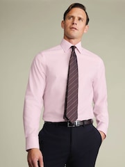 Απαλό ροζ - Charles Tyrwhitt Πουκάμισο χωρίς σίδερο Twill Slim Fit - Εικόνα 2 από 7