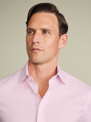 Απαλό ροζ - Charles Tyrwhitt Πουκάμισο χωρίς σίδερο Twill Slim Fit - Εικόνα 3 από 7