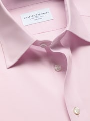 Απαλό ροζ - Charles Tyrwhitt Πουκάμισο χωρίς σίδερο Twill Slim Fit - Εικόνα 6 από 7