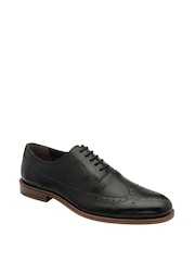 Frank Wright Black Leather Lace Up Brogues - Image 1 of 4