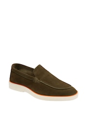 Frank Wright Green Suede Slip On Loafers - Image 1 of 4