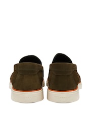 Frank Wright Green Suede Slip On Loafers - Image 3 of 4