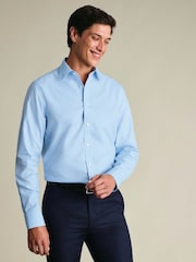 Charles Tyrwhitt Blue Non-iron Twill Point Collar Classic Fit Shirt - Image 1 of 11