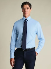 Charles Tyrwhitt Blue Non-iron Twill Point Collar Classic Fit Shirt - Image 2 of 11