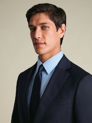 Charles Tyrwhitt Blue Non-iron Twill Point Collar Classic Fit Shirt - Image 6 of 11