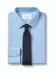 Charles Tyrwhitt Blue Non-iron Twill Point Collar Classic Fit Shirt - Image 9 of 11