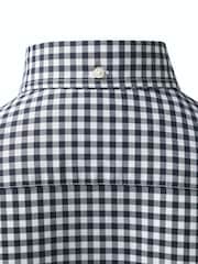 Charles Tyrwhitt Blue Gingham Button-Down Stretch Washed Poplin Slim Fit Shirt - Image 6 of 7