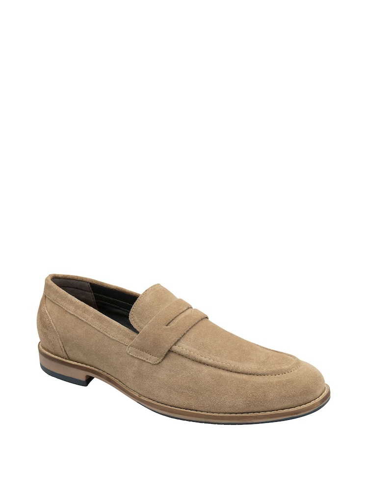 Frank Wright Natural Suede Slip On Loafers - Image 1 of 4 Frank Wright Natural Suede Slip On Loafers - Image 1 of 4