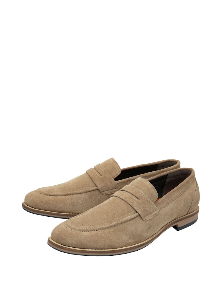 Frank Wright Natural Suede Slip On Loafers - Image 2 of 4
