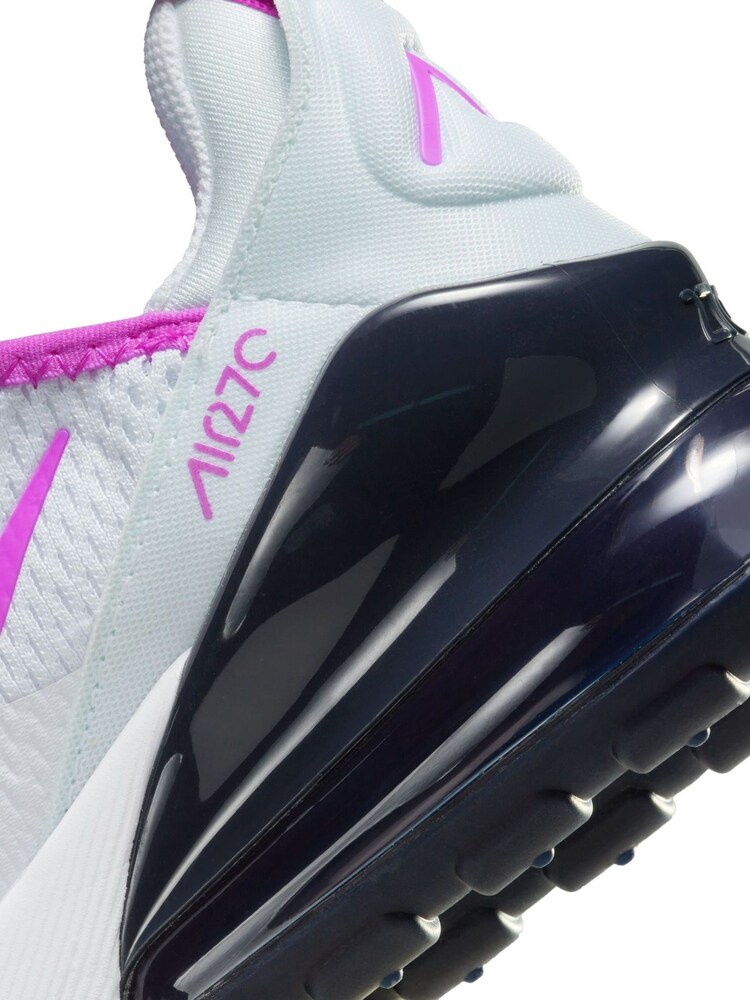 Nike White/Fuschia Youth Air Max 270 Trainers - Image 11 of 11