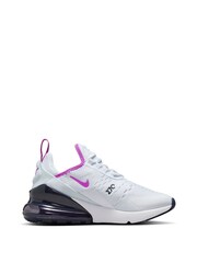 Nike White/Fuschia Youth Air Max 270 Trainers - Image 3 of 11