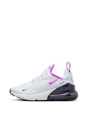 Nike White/Fuschia Youth Air Max 270 Trainers - Image 4 of 11