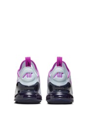 Nike White/Fuschia Youth Air Max 270 Trainers - Image 7 of 11