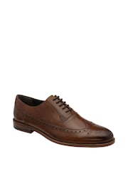 Frank Wright Brown Leather Lace Up Brogues - Image 1 of 4