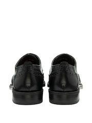 Frank Wright Black Leather Lace-Up Mens Brogues - Image 3 of 4