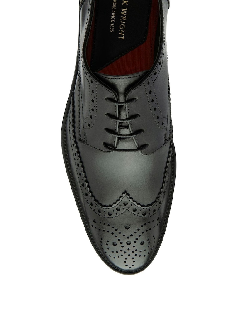 Frank Wright Black Leather Lace-Up Mens Brogues - Image 4 of 4