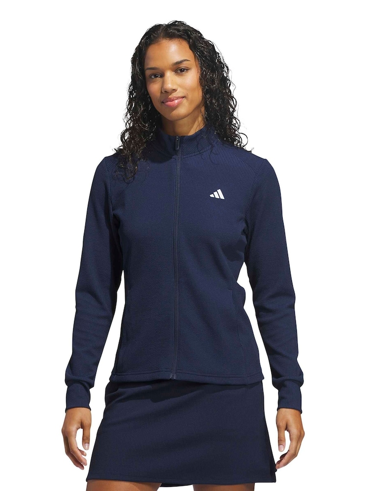 Adidas Golf Blue Ultimate365 Textured Jacket - Image 1 of 6