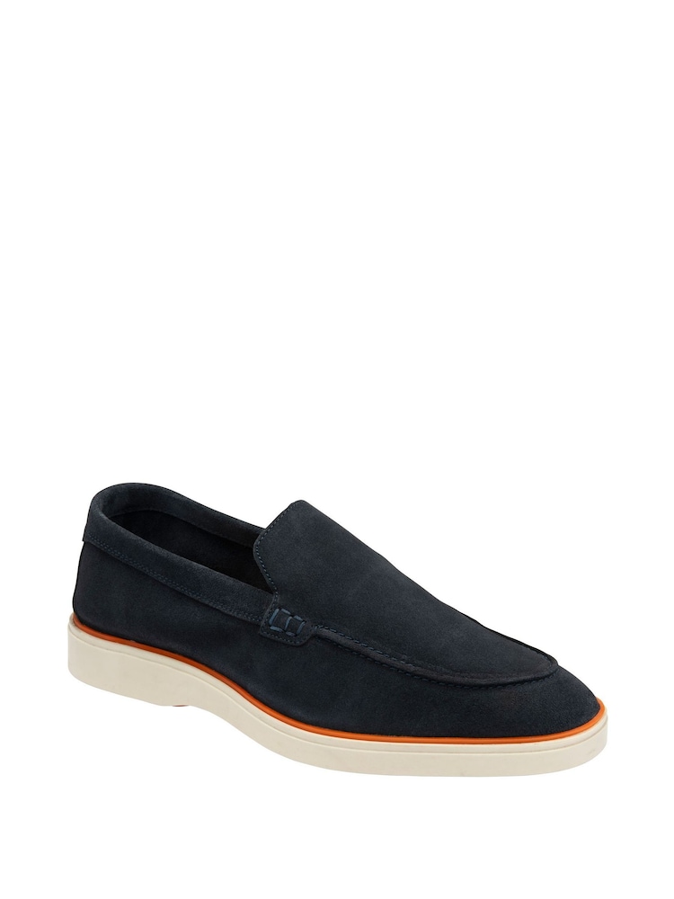 Frank Wright Blue Suede Slip On Loafers - Image 1 of 4