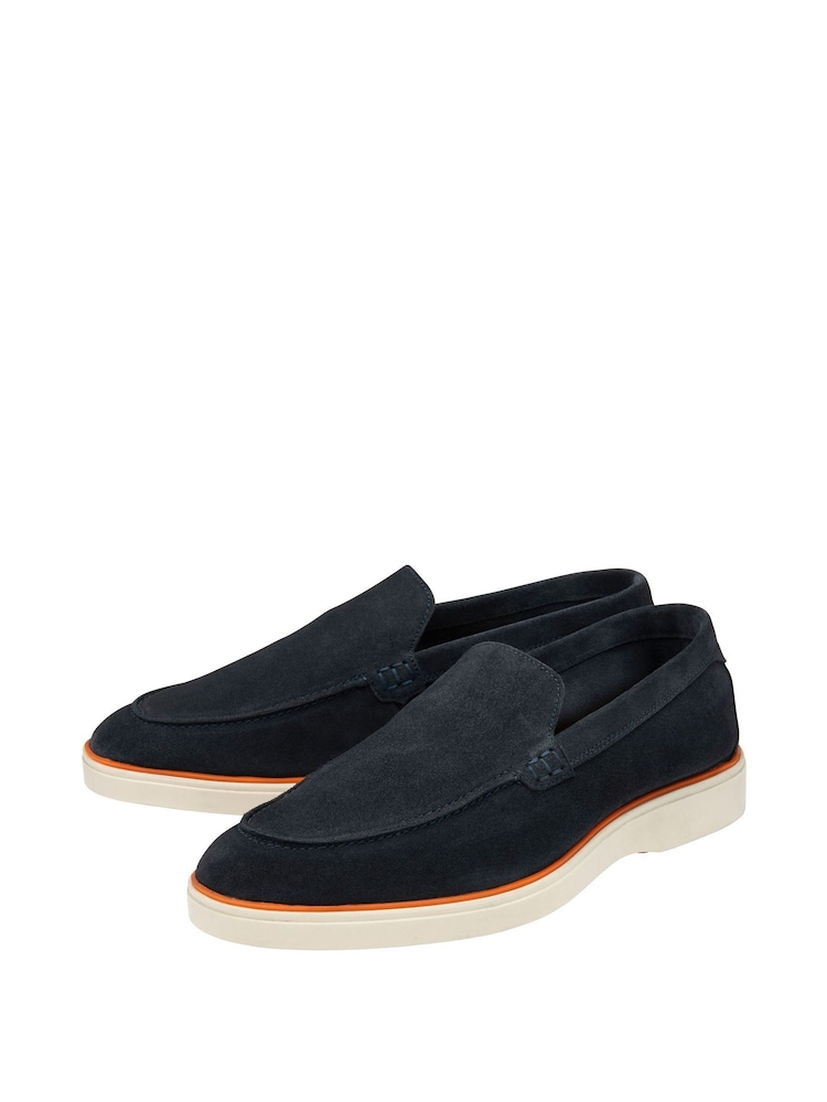 Frank Wright Blue Suede Slip On Loafers - Image 2 of 4