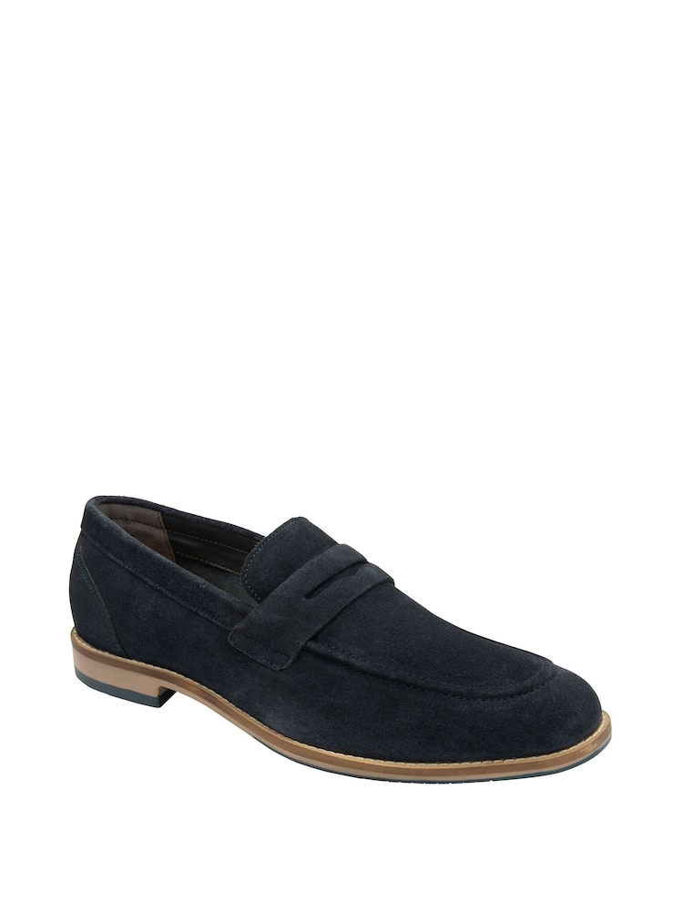 Frank Wright Blue Suede Slip On Loafers - Image 1 of 1