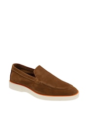 Frank Wright Brown Suede Slip On Loafers - Image 1 of 4