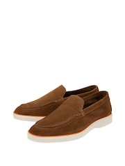 Frank Wright Brown Suede Slip On Loafers - Image 2 of 4