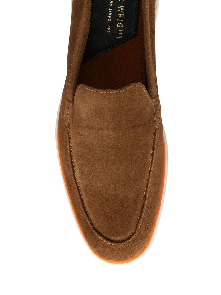 Frank Wright Brown Suede Slip On Loafers - Image 4 of 4