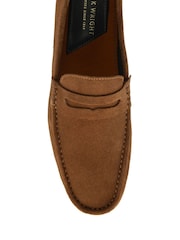 Frank Wright Brown Suede Slip On Loafers - Image 4 of 4