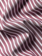 Roșu vișiniu - Cămașă stretch cu croi clasic prespălat și nasturi poplin Charles Tyrwhitt Dungă - Imaginea 6 din 6