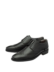 Frank Wright Black Leather Lace Up Brogues - Image 2 of 4