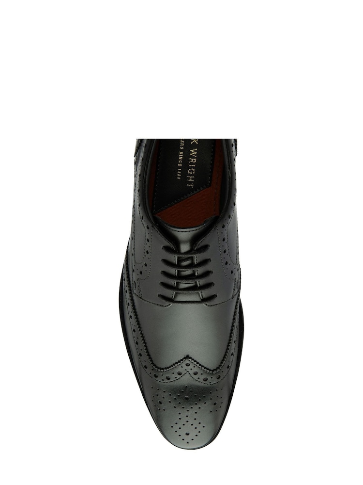 Frank Wright Black Leather Lace Up Brogues - Image 4 of 4