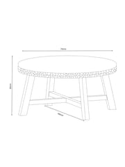 Natural Carved Mango Wood Coffee Table - Image 2 of 8