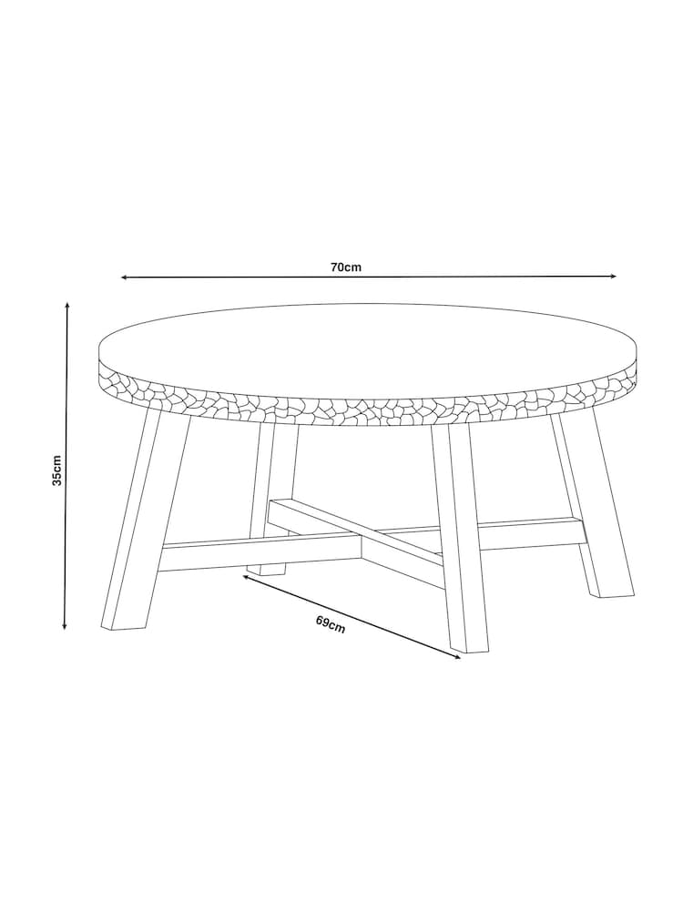Natural Carved Mango Wood Coffee Table - Image 2 of 8
