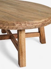 Natural Carved Mango Wood Coffee Table - Image 8 of 8