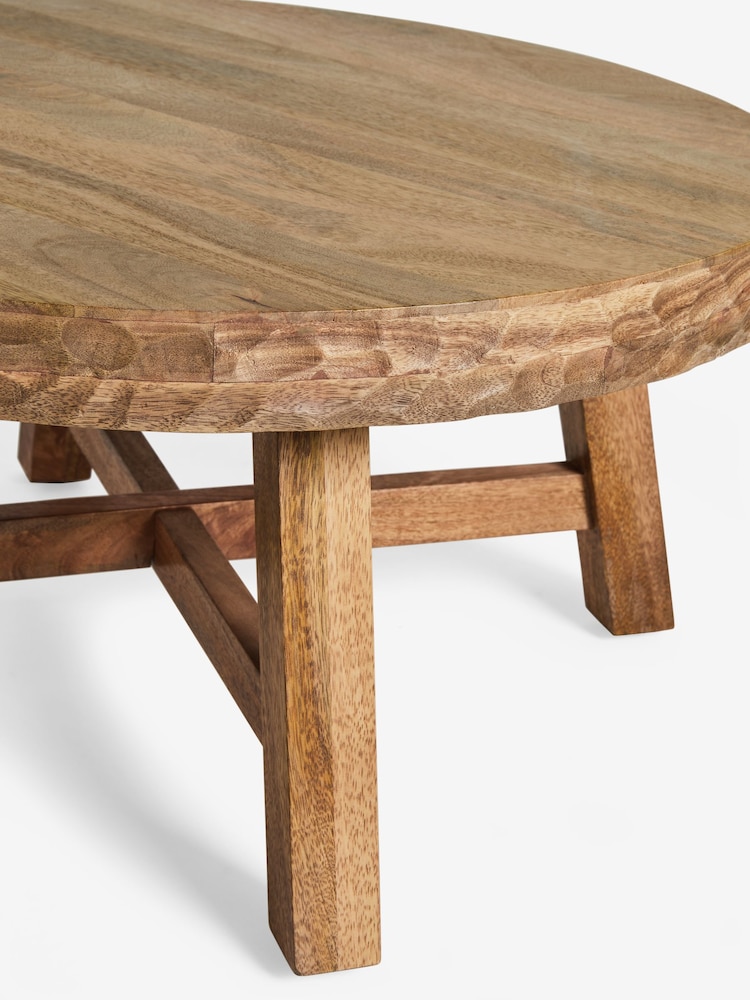 Natural Carved Mango Wood Coffee Table - Image 8 of 8