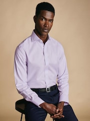 Violets - Charles Tyrwhitt negludināms tvīla izgriezuma klasiska piegriezuma krekls - Attēls 2 no 7