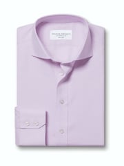 Violets - Charles Tyrwhitt negludināms tvīla izgriezuma klasiska piegriezuma krekls - Attēls 5 no 7