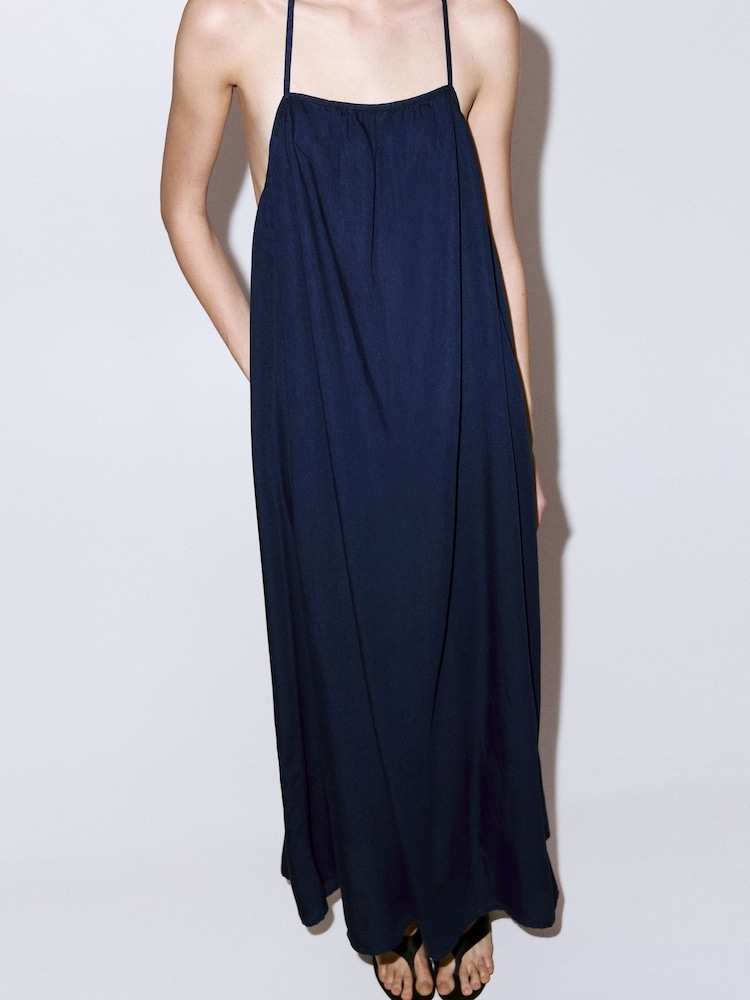 Mango Blue Midi Dress - Image 1 of 7