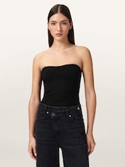 AllSaints Black Cruz Bandeau Top - Image 1 of 10