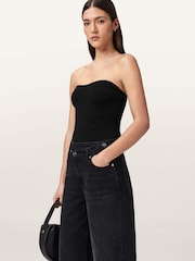 AllSaints Black Cruz Bandeau Top - Image 7 of 10
