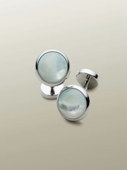 Charles Tyrwhitt Light Blue Mother of Pearl Cufflinks - Image 1 of 2