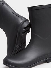 Yours Curve Black Wide Fit Mid Calf Adjustable Welly Boots - Image 3 of 4